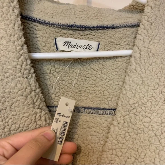 Madewell Sherpa denim cocoon coat - Picture 8 of 12